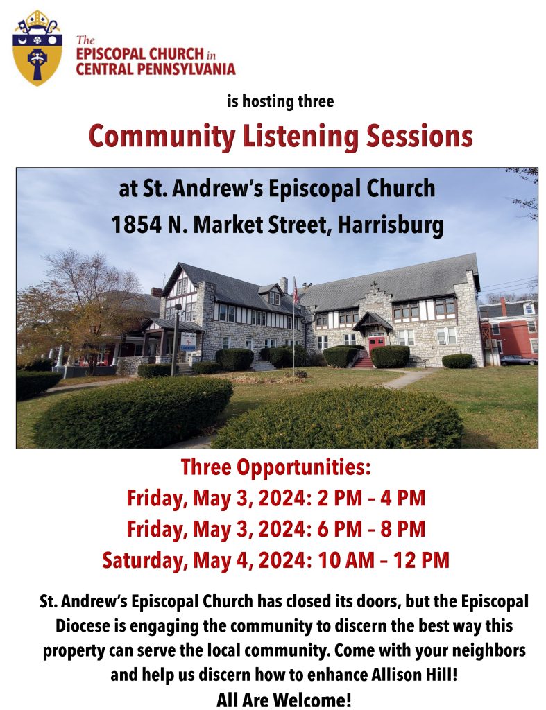 Community Listening Sessions @St. Andrew's in the City, Harrisburg